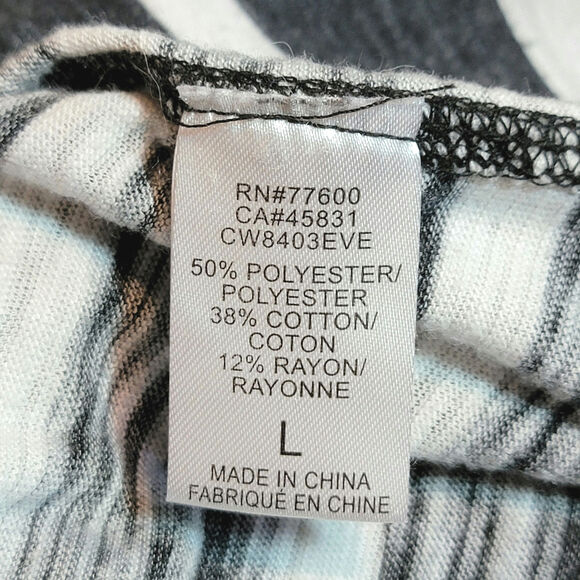 Chaser Black and White Stripe Tank Top Scoop Neck Soft Basic Casual Chic Comfy L - Picture 8 of 10